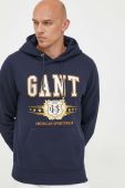 Кофта Gant чоловіча колір синій з капюшоном з принтом (3342017)