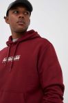 Кофта Napapijri чоловіча колір бордовий з капюшоном з принтом