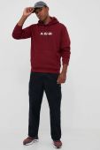 Кофта Napapijri чоловіча колір бордовий з капюшоном з принтом