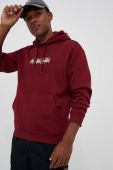 Кофта Napapijri чоловіча колір бордовий з капюшоном з принтом