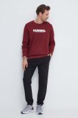 Бавовняна кофта Hummel чоловіча колір бордовий з принтом