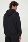 Бавовняна кофта United Colors of Benetton чоловіча колір чорний з капюшоном однотонна (3453857)