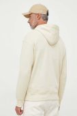 Бавовняна кофта United Colors of Benetton чоловіча колір бежевий з капюшоном однотонна