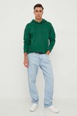 Кофта United Colors of Benetton чоловіча колір зелений з капюшоном однотонна