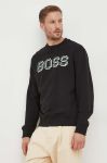 Бавовняна кофта Boss Orange BOSS ORANGE чоловіча колір чорний з аплікацією