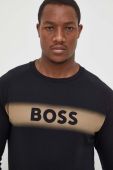 Бавовняна кофта лаунж BOSS колір чорний з принтом (3510101)