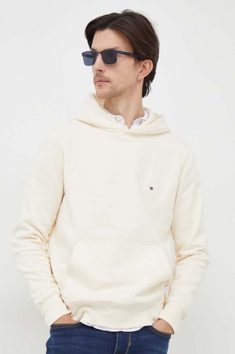 Кофта Tommy Hilfiger чоловіча колір бежевий з капюшоном однотонна (3677397)