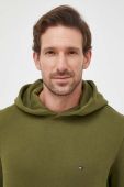 Кофта Tommy Hilfiger чоловіча колір зелений з капюшоном однотонна (3532906)