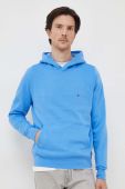Кофта Tommy Hilfiger чоловіча з капюшоном однотонна колір блакитний (3677407)