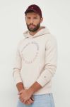 Кофта Tommy Hilfiger чоловіча колір бежевий з капюшоном з принтом (3492400)