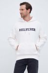 Кофта Tommy Hilfiger чоловіча колір бежевий з капюшоном з аплікацією (3519729)