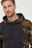 Бавовняна кофта BOSS чоловіча колір чорний з капюшоном візерунок (3567005)