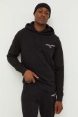Бавовняна кофта Tommy Jeans чоловіча колір чорний з капюшоном з принтом (3418766)
