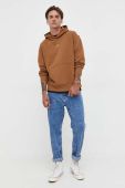 Кофта Tommy Jeans чоловіча колір коричневий з капюшоном з аплікацією