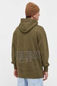 Бавовняна кофта Tommy Jeans чоловіча колір зелений з капюшоном з аплікацією (3632634)