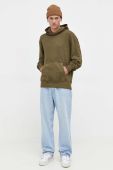 Бавовняна кофта Tommy Jeans чоловіча колір зелений з капюшоном з аплікацією (3632634)