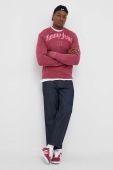 Кофта Tommy Jeans чоловіча колір рожевий з капюшоном з принтом