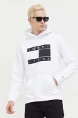 Кофта Tommy Jeans чоловіча колір білий з капюшоном з принтом
