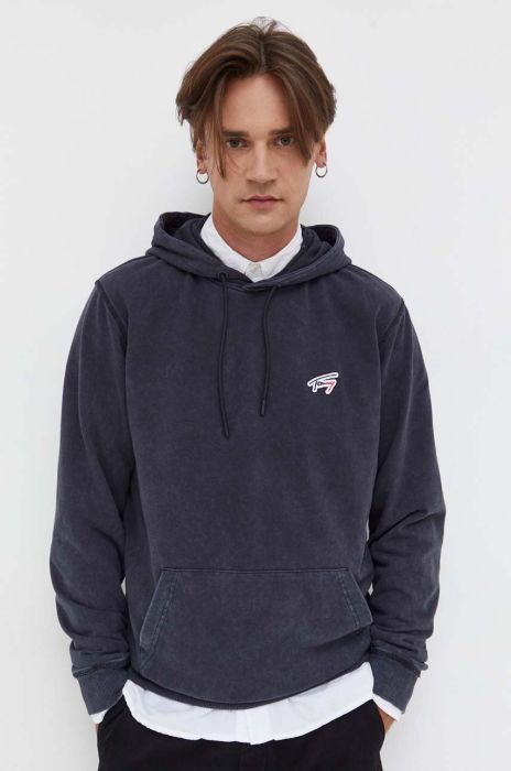 Кофта Tommy Jeans чоловіча колір синій з капюшоном з аплікацією (3540943)