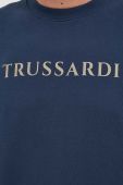 Бавовняна кофта Trussardi чоловіча колір синій з принтом