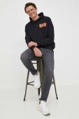 Кофта PLEIN SPORT чоловіча колір чорний з капюшоном з принтом (3372535)