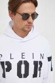 Кофта PLEIN SPORT чоловіча колір білий з капюшоном з принтом (3577412)