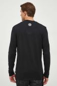 Бавовняний лонгслів PLEIN SPORT колір чорний з принтом (3577451)