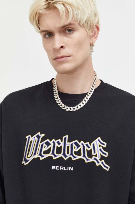 Кофта Vertere Berlin чоловіча колір чорний з аплікацією (3621293)