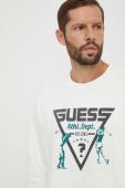 Кофта Guess чоловіча колір білий з аплікацією (3609337)