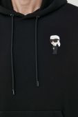 Кофта Karl Lagerfeld чоловіча колір чорний з капюшоном однотонна
