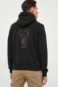 Кофта Karl Lagerfeld чоловіча колір чорний з капюшоном з аплікацією (3465983)