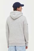 Кофта Superdry чоловіча колір сірий з капюшоном з принтом (3624916)