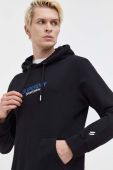 Кофта Superdry чоловіча колір чорний з капюшоном з принтом