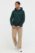 Кофта Superdry чоловіча колір зелений з капюшоном однотонна (3574341)