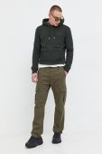Кофта Superdry чоловіча колір зелений з капюшоном однотонна (3675640)
