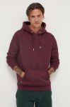 Кофта Superdry чоловіча колір бордовий з капюшоном однотонна