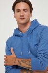 Кофта Superdry чоловіча з капюшоном однотонна колір блакитний (3461910)