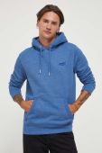 Кофта Superdry чоловіча з капюшоном однотонна колір блакитний (3461910)