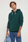 Кофта Superdry чоловіча колір зелений з капюшоном з аплікацією