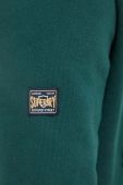 Кофта Superdry чоловіча колір зелений з капюшоном з аплікацією