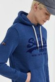 Кофта Superdry чоловіча з капюшоном з аплікацією колір блакитний (3489053)