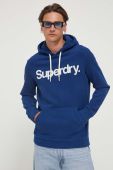 Кофта Superdry чоловіча з капюшоном з принтом колір блакитний