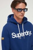 Кофта Superdry чоловіча з капюшоном з принтом колір блакитний