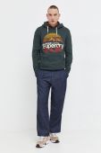 Кофта Superdry чоловіча колір зелений з капюшоном з принтом (3675645)