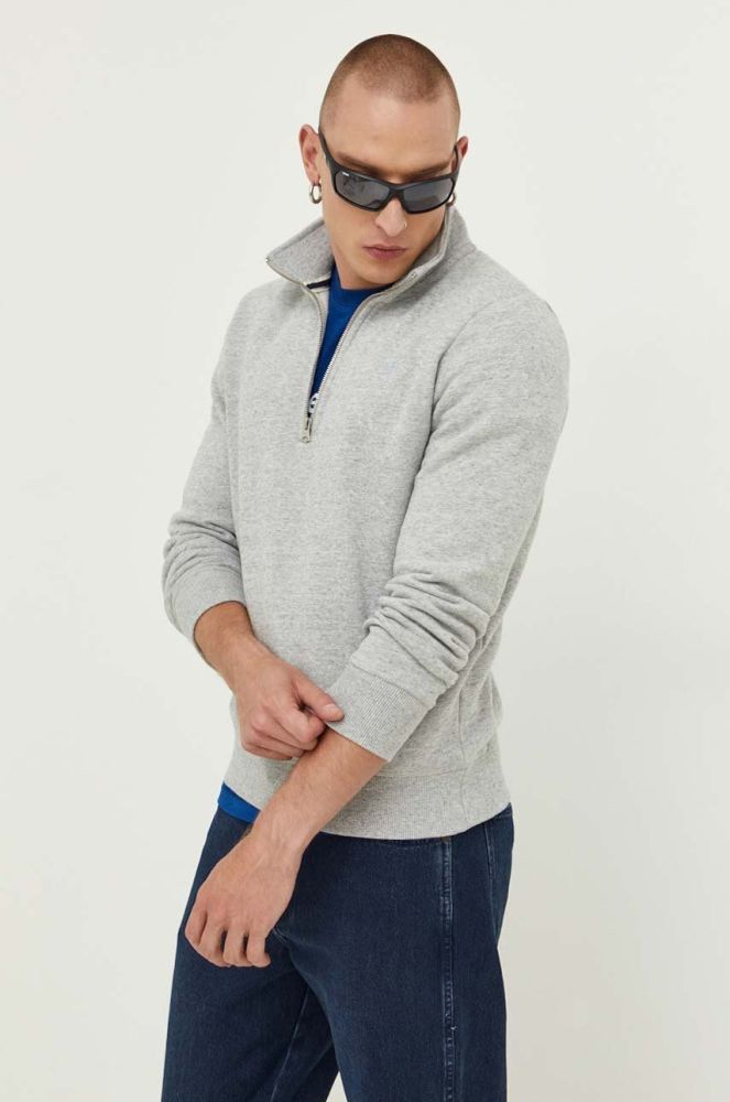 Кофта Superdry чоловіча колір сірий меланж (3450146)