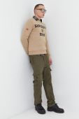 Кофта Superdry чоловіча колір бежевий з принтом