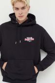 Кофта On Vacation чоловіча колір чорний з капюшоном з принтом (3621312)