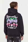 Кофта On Vacation чоловіча колір чорний з капюшоном з принтом (3624932)