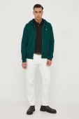Кофта Polo Ralph Lauren чоловіча колір зелений з капюшоном однотонна (3613559)