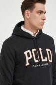 Кофта Polo Ralph Lauren чоловіча колір чорний з капюшоном з аплікацією (3428001)
